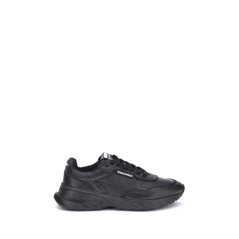 Dsquared² Black Calf Leather Bos Taurus Athletic Sneakers